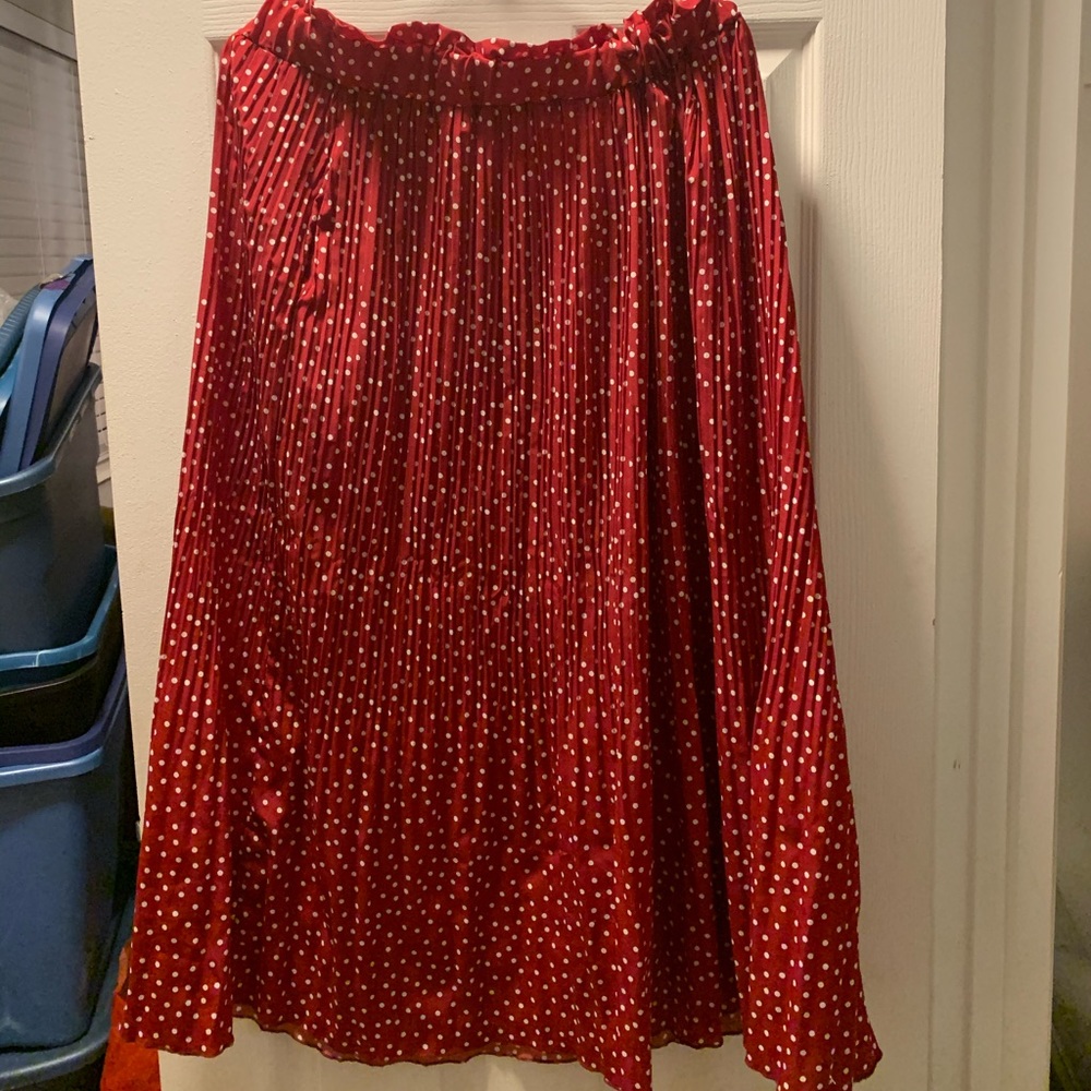 Polka Dot Pleated Skirt